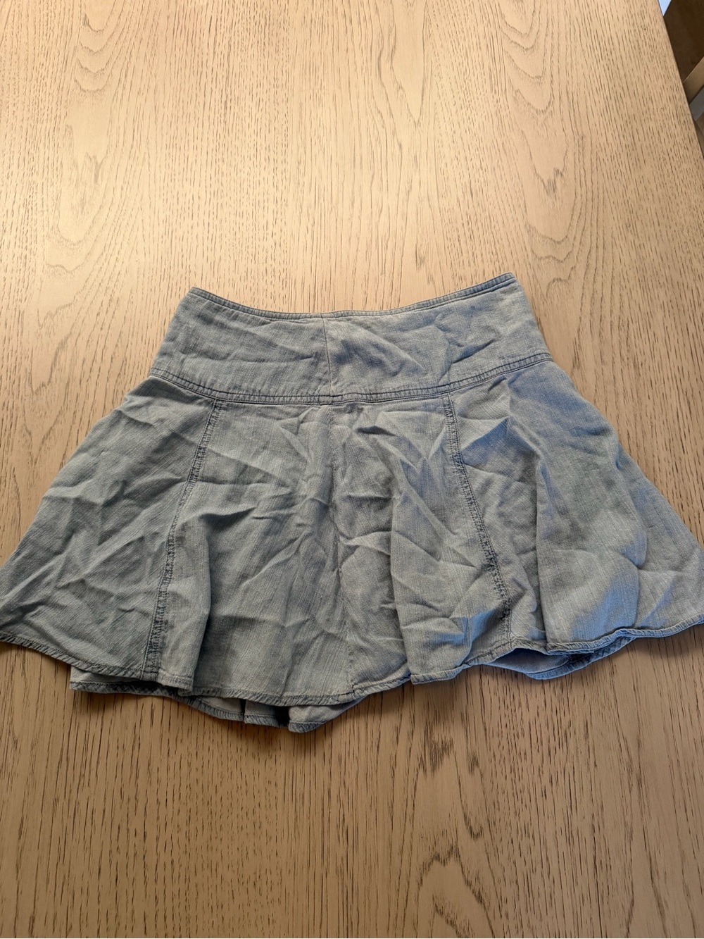 Hollister Light Blue Denim Skater Mini Skirt